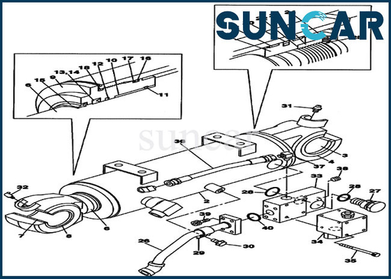 LZ00542 Blade Sealing Kit Dozer Cylinder Seal Kit For CX225SR CX235C SR CASE
