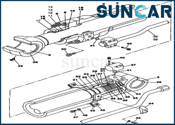 LZ00646 εξαρτήσεις υδραυλικών υπηρεσιών περίπτωσης εξαρτήσεων CX240LR επισκευής κυλίνδρων σκελών