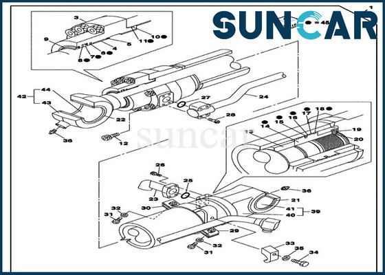 LZ010710 η υδραυλική εξάρτηση σφραγίδων επισκευής εγκαθιστά τον κύλινδρο κάδων ΠΕΡΊΠΤΩΣΗΣ προτύπων CX130C CX130D