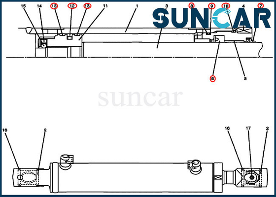 CASE OEM Kits PU01V00028R300 Swing Cylinder Seal Repair Kit Fits Model CX17B Excavator