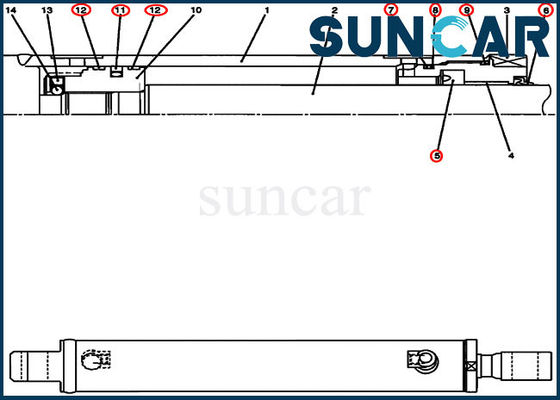 PU01V00030R100 Crawler Cylinder Repair Kits CASE CX17B Excavator Hydraulic Oil Seal Kit