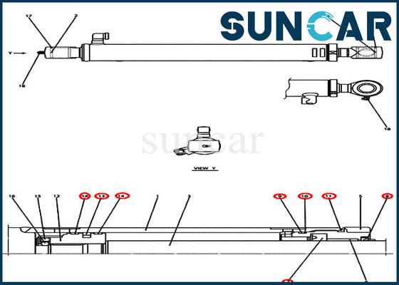 PX01V00041R300 η εξάρτηση σφραγίδων κυλίνδρων κάδων εγκαθιστά το συμπαγή μίνι εκσκαφέα αντιολισθητικών αλυσίδων ΥΠΟΘΕΣΗΣ CX36B CX31B