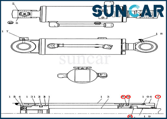 PX01V00043R300 η εξάρτηση επισκευής σφραγίδων κυλίνδρων μπουλντόζων εγκαθιστά τη σφραγίζοντας εξάρτηση εκσκαφέων ΥΠΟΘΕΣΗΣ CX36B CX31B