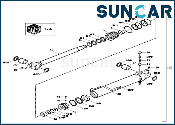 Xkcc-00528 Dipper XKCC00528 εξάρτηση σφραγίδων κυλίνδρων εγκαθιστά τη μίνι ΥΠΌΘΕΣΗ CX18C εκσκαφέων αντιολισθητικών αλυσίδων