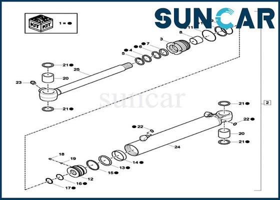 XKCC-00529 XKCC00529 Boom Swing Cylinder Repair Seal Kit CX18C Case Sealing Kit