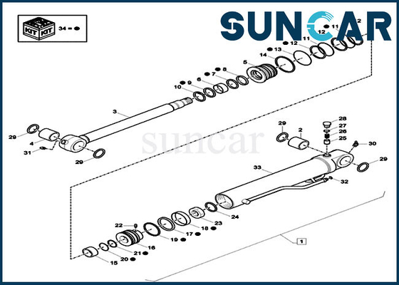 XKCD-02688 XKCD02688 Dipper Cylinder Seal Kit For CX26C Case Construction Replacement Parts