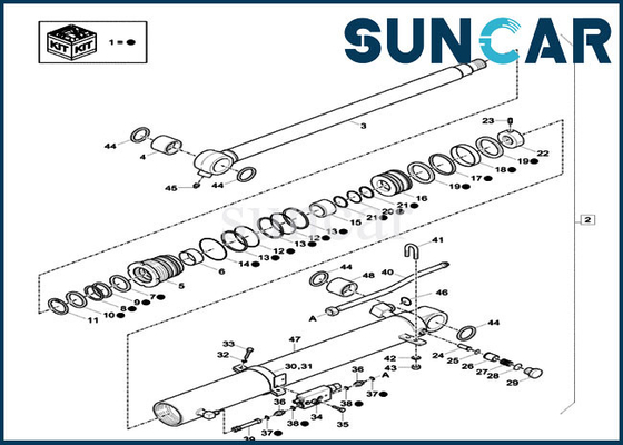 XKCD-03438 XKCD03438 Dipper Seal Repair Kit Excavator Case CX60C CX57C Replacement Cylinder Kits