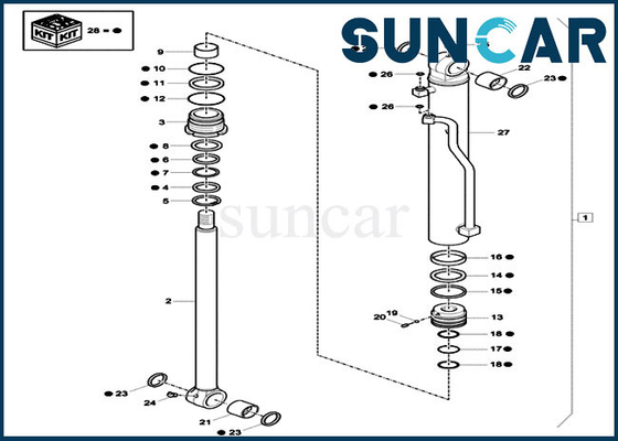 Εξαρτήσεις xkcc-00987 επισκευής κάδων πρότυπη CX60C εξαρτήσεων σφραγίδων κυλίνδρων XKCC00987 υδραυλική κατασκευή περίπτωσης τακτοποιήσεων