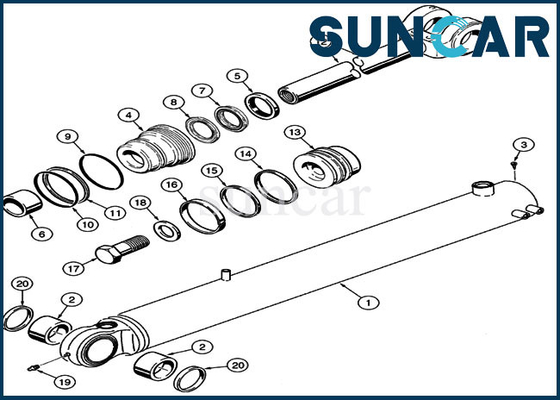 521D Case 1542877C1 Oil Seal Kit 57.2MM Rod Seals Loader Bucket Cylinder Seal Repair Kit