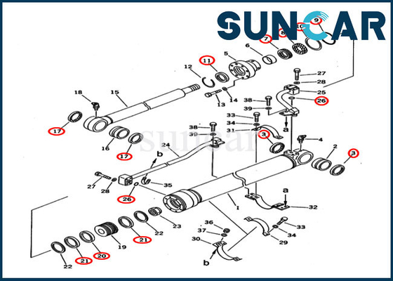 707-98-36210 εξάρτηση υπηρεσιών SpeC.A.Tion KOMATSU συνήθειας εξαρτήσεων PC120-5C PC200-5C σφραγίδων κυλίνδρων κάδων