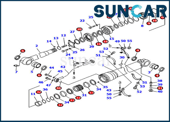 PC200-8 Ανταλλακτικά Ανταλλακτικά 707-99-50730 Kit Επισκευής Στεγανοποίησης Κυλίνδρου Βραχίονας Komatsu Σετ στεγανοποίησης εκσκαφέων