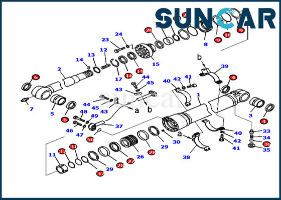 PC238USLC-11 PC210LC-10 Excavator 707-99-50520 Kit αντικατάστασης κιτ σέρβις κυλίνδρων βραχίονα Komatsu