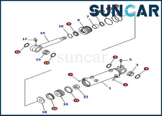 707-98-13890 KOMATSU pc2000-8 pc20mr-2 υδραυλικές εξαρτήσεις κυλίνδρων εκσκαφέων εξαρτήσεων υπηρεσιών ανελκυστήρων λεπίδων