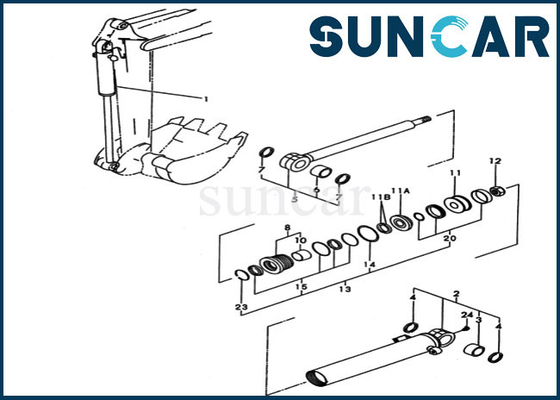 YM172173-72923 εξάρτηση YM17217372923 επισκευής σφραγίδων κάδων για τη KOMATSU pc20fr-2 εσωτερικά μέρη κυλίνδρων