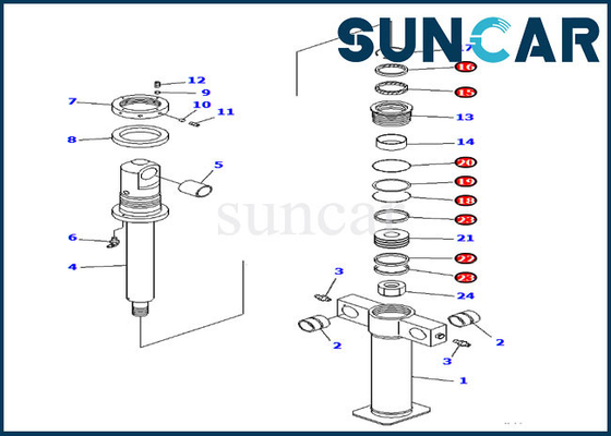 Pc200sc-6 εσωτερικά μέρη της KOMATSU 707-98-47700 σφραγίζοντας εξαρτήσεις υπηρεσιών εξαρτήσεων κυλίνδρων κάδων Clamshell