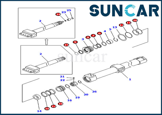 KB3011A-00203 εξάρτηση σφραγίδων αντικατάστασης εξαρτήσεων KB3011A00203 pc200sc-6 KOMATSU υπηρεσιών κυλίνδρων φωτογραφικών διαφανειών