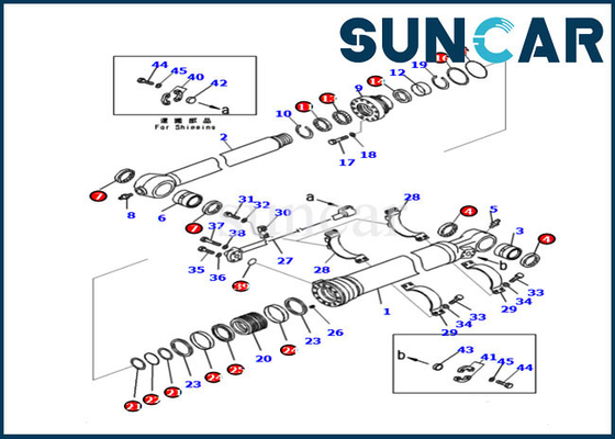 Πρότυπα KOMATSU PC210LC-11 PC228US-11 721-99-47131 εξαρτήσεις παρεμβυσμάτων ελαίου εκσκαφέων εξαρτήσεων επισκευής σφραγίδων κυλίνδρων βραχιόνων