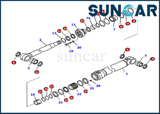 Εξάρτηση 721-99-48740 7219948740 τακτοποιήσεις KOMATSU PC210-11 PC210-11E0 σφραγίδων κυλίνδρων εξαρτήσεων υπηρεσιών βραχιόνων