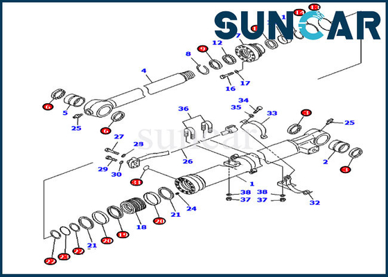 Εξάρτηση σφραγίδων κάδων για 707-99-59020 7079959020 pc220-8 εξαρτήσεις υπηρεσιών κυλίνδρων PC240NLC-8K KOMATSU