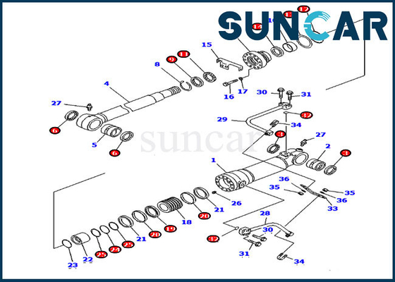 KOMATSU 707-99-58390 τακτοποιήσεις pc228us-3 εξαρτήσεων σφράγισης κυλίνδρων λεπίδων υπερπόντιος εκσκαφέας έκδοσης pc228uslc-3
