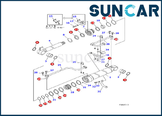KOMATSU 707-98-46220 τακτοποιήσεις εξαρτήσεων σφράγισης κυλίνδρων βραχιόνων για pc228uslc-1 εκσκαφέα pc228uslc-2