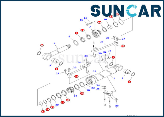 PC228USLC-3S pc228us-3-AA KOMATSU 707-99-47780 υδραυλικές εξαρτήσεις αντικατάστασης εξαρτήσεων σφραγίδων κυλίνδρων βραχιόνων