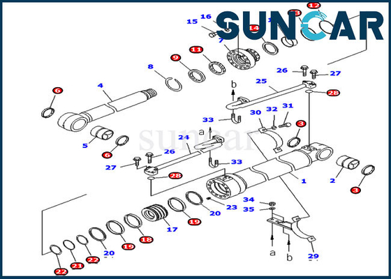 707-99-46140 7079946140 εξάρτηση σφραγίδων κυλίνδρων pc228uslc-3 βραχιόνων για την υπερπόντια έκδοση KomatsuExcavator