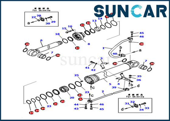 Σφραγίζοντας εξάρτηση βραχιόνων της KOMATSU 721-98-04330 για τον υδραυλικό κύλινδρο εξαρτήσεων επισκευής 7219804330 PC290LCI-11