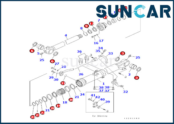 707-99-59120 KOMATSU για την εξάρτηση KOMATSU σφραγίδων κυλίνδρων κάδων PC240LC-8K PC240NLC-8K