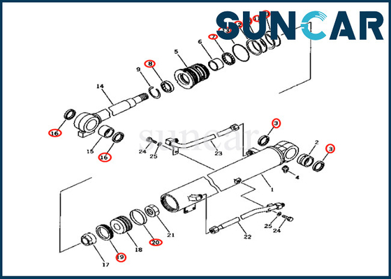 Pc25r-1 pc28ud-2 pc28ug-2 7079924201 υψηλής ποιότητας εξάρτηση KOMATSU αντικατάστασης κυλίνδρων βραχιόνων 707-99-24201