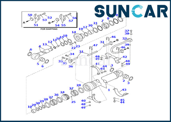 KOMATSU 7079976160 εξάρτηση 707-99-76160 σφραγίδων επισκευής κυλίνδρων βραχιόνων για pc220ll-8 pc240ll-10 PC290LL-11