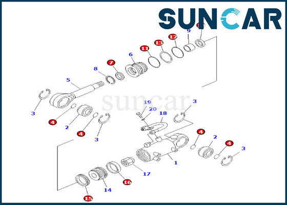 KOMATSU 707-98-24610 7079824610 τακτοποιήσεις pc25-1 pc25r-1 pc30r-7 εξαρτήσεων σφραγίδων κυλίνδρων ανελκυστήρων λεπίδων