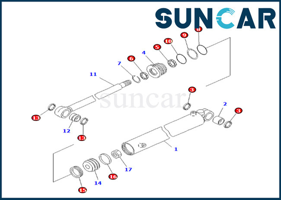 Εξάρτηση 707-98-23130 7079823130 τακτοποιήσεις pc25r-8 σφραγίδων κυλίνδρων ταλάντευσης βραχιόνων pc27mr-1 pc27mrx-1