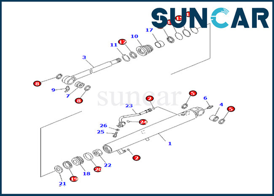 Εξάρτηση 707-98-13990 7079813990 τακτοποιήσεις pc27mr-3 pc27mr-2 pc26mr-3 σφραγίδων κυλίνδρων κάδων της KOMATSU