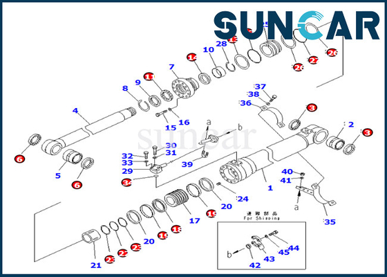 7079959330 707-99-59330 τακτοποιήσεις PC290-8K pc270-8 pc270lc-8 εξαρτήσεων επισκευής κυλίνδρων βραχιόνων της KOMATSU