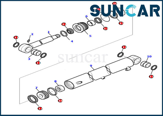KOMATSU 878000204 εξάρτηση pc30-7 επισκευής σφραγίδων ταλάντευσης βραχιόνων pc35r-8 υδραυλικές εξαρτήσεις υπηρεσιών κυλίνδρων