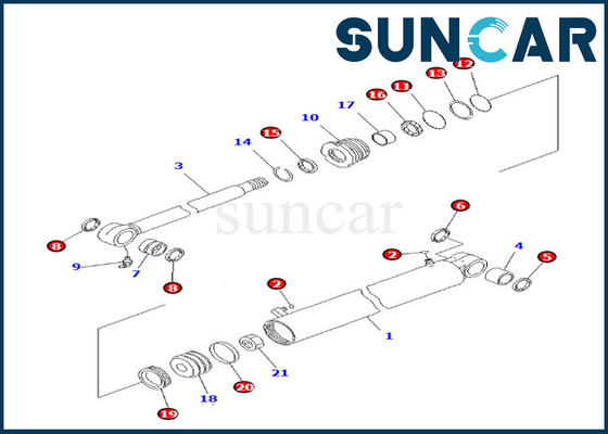 707-98-22890 η εξάρτηση KOMATSU υπηρεσιών κυλίνδρων ταλάντευσης 7079822890 βραχιόνων εγκαθιστά pc27mr-3 pc27mr-2