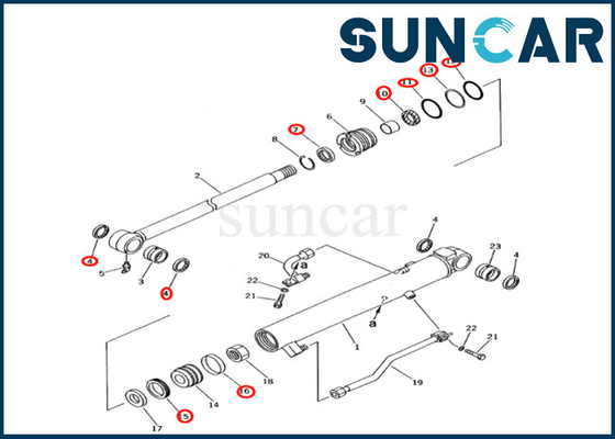 707-98-12211 η εξάρτηση KOMATSU σφραγίδων κυλίνδρων 7079812211 κάδου εγκαθιστά pc27r-8 pc28ud-2 KOMATSU