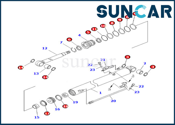 KOMATSU 707-98-24170 7079824170 τακτοποιήσεις εξαρτήσεων επισκευής σφραγίδων κυλίνδρων βραχιόνων br200t-1 br200t-1 BR200T-1A