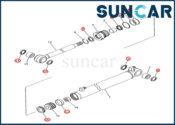 Εξάρτηση 707-98-04610 7079804610 τακτοποιήσεις pc27r-8 pc28ud-2 pc28ug-2 σφραγίδων κυλίνδρων βραχιόνων φωτογραφικών διαφανειών της KOMATSU