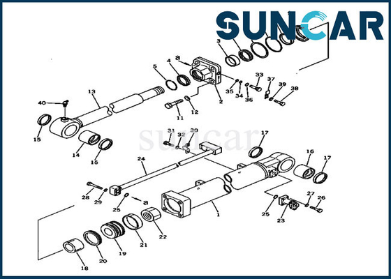 Κάδων σφραγίζοντας εξάρτηση pc300-2 pc300lc-2 KOMATSU σφραγίδων τακτοποιήσεων 207-63-76500 κυλίνδρων εξαρτήσεων υδραυλική