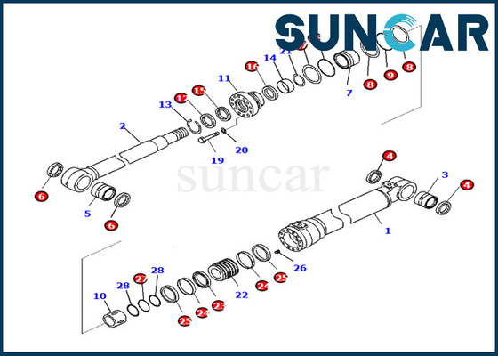 Εξάρτηση 721-98-00390 7219800390 τακτοποιήσεις pc290lc-10 pc290nlc-10 αντικατάστασης κυλίνδρων βραχιόνων της KOMATSU