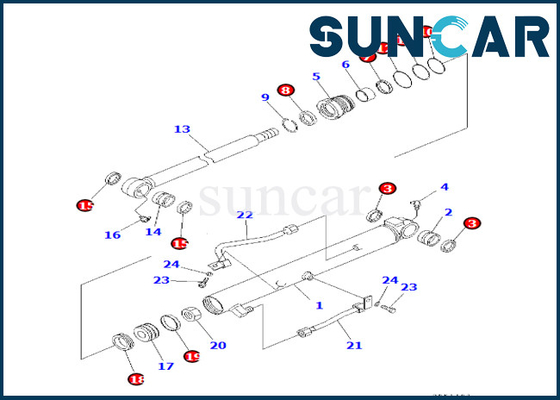 707-98-14260 εξάρτηση KOMATSU υπηρεσιών κυλίνδρων 7079814260 κάδων για την εξάρτηση αντικατάστασης κυλίνδρων pc30r-8 κάδων