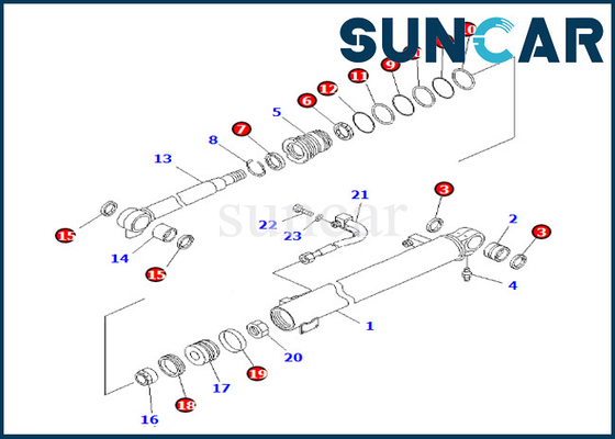 707-98-24281 σφραγίζοντας εξάρτηση KOMATSU κυλίνδρων 7079824281 βραχίονα για pc35mr-1 εξάρτηση υπηρεσιών κυλίνδρων βραχιόνων PC35MRX-1A