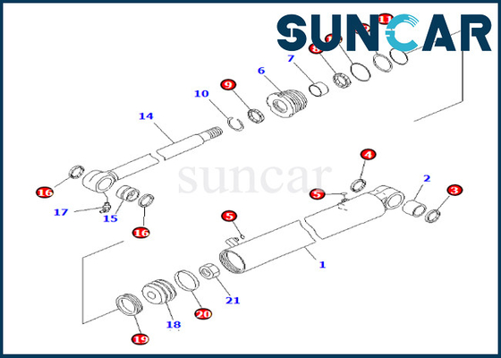 KOMATSU 7079829630 εξάρτηση επισκευής σφραγίδων κυλίνδρων ταλάντευσης βραχιόνων 707-98-29630 για pc35mr-3 pc35mr-2