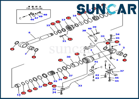 707-99-58440 υδραυλικές τακτοποιήσεις pc300-7 κυλίνδρων εξαρτήσεων σφραγίδων βραχιόνων εκσκαφέων σφραγίζοντας εξάρτηση αντικατάστασης της KOMATSU