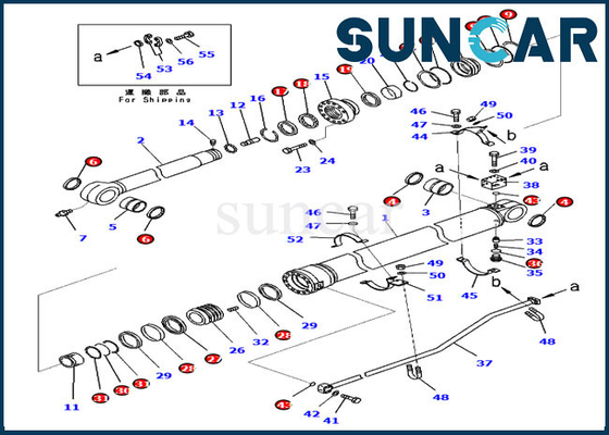 Εκσκαφέας 7079972350 pc300-8 εξαρτήσεων 707-99-72350 υπηρεσιών κυλίνδρων σκελών εξάρτηση παρεμβυσμάτων ελαίου της KOMATSU