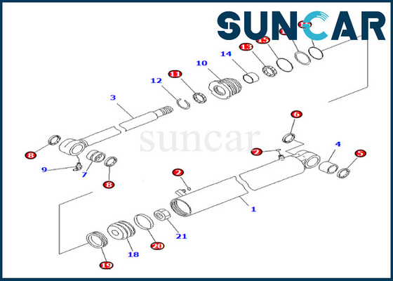KOMATSU 707-98-29670 εξάρτηση σφραγίδων κυλίνδρων ταλάντευσης 7079829670 βραχιόνων για το πετρέλαιο pc35mr-3 και την ένδυση - ανθεκτικά