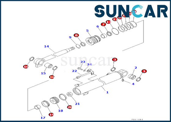 707-98-24280 7079824280 τακτοποιήσεις pc35r-8 εξαρτήσεων σφράγισης κυλίνδρων βραχιόνων εξάρτηση επισκευής κυλίνδρων βραχιόνων της KOMATSU