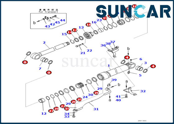 Εξάρτηση 707-99-59141 7079959141 KOMATSU σφραγίδων κυλίνδρων βραχιόνων για pc360lc-10 εξάρτηση υπηρεσιών κυλίνδρων pc360nlc-10 βραχιόνων